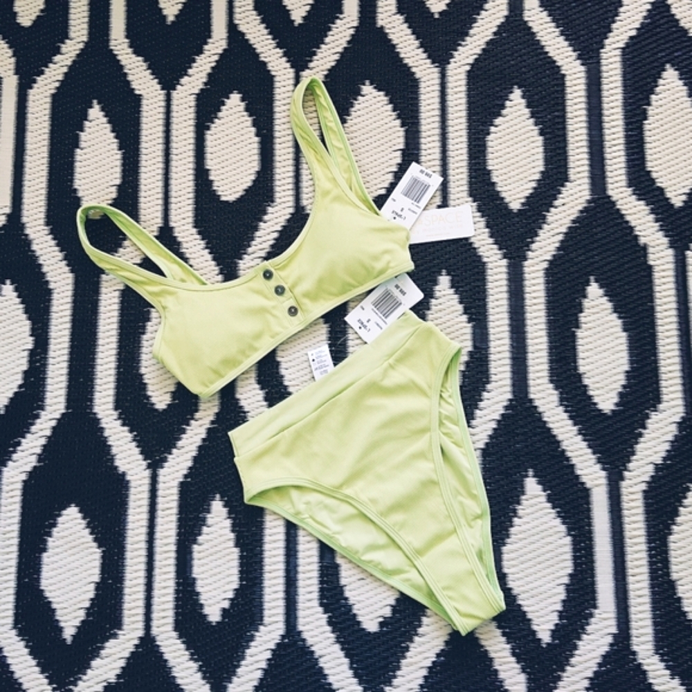 L*Space Robbie Frenchi Ribbed Bikini SET Mojito - Picture 5 of 8